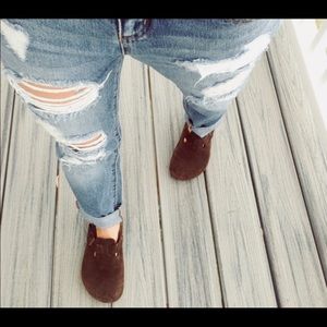 American eagle boston mules Black suede Size 6